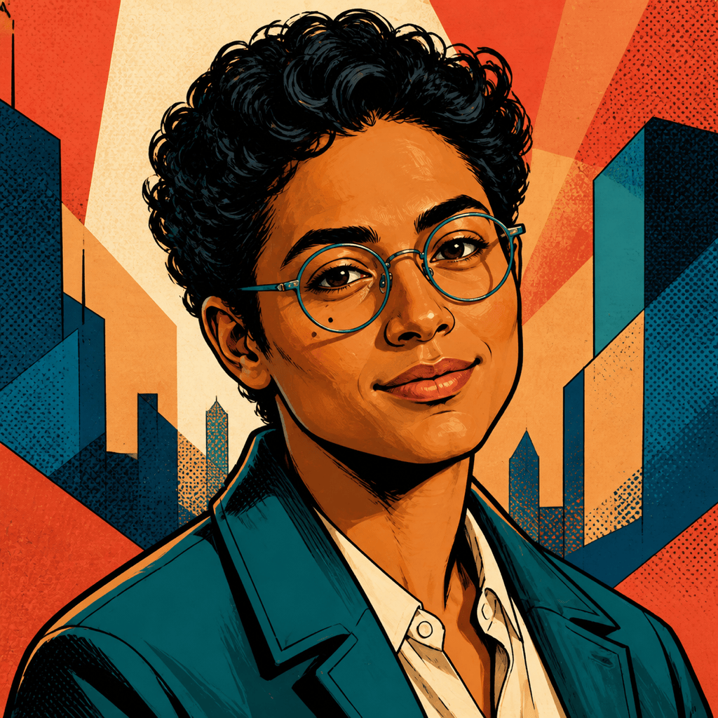 Graphic comic AI portrait