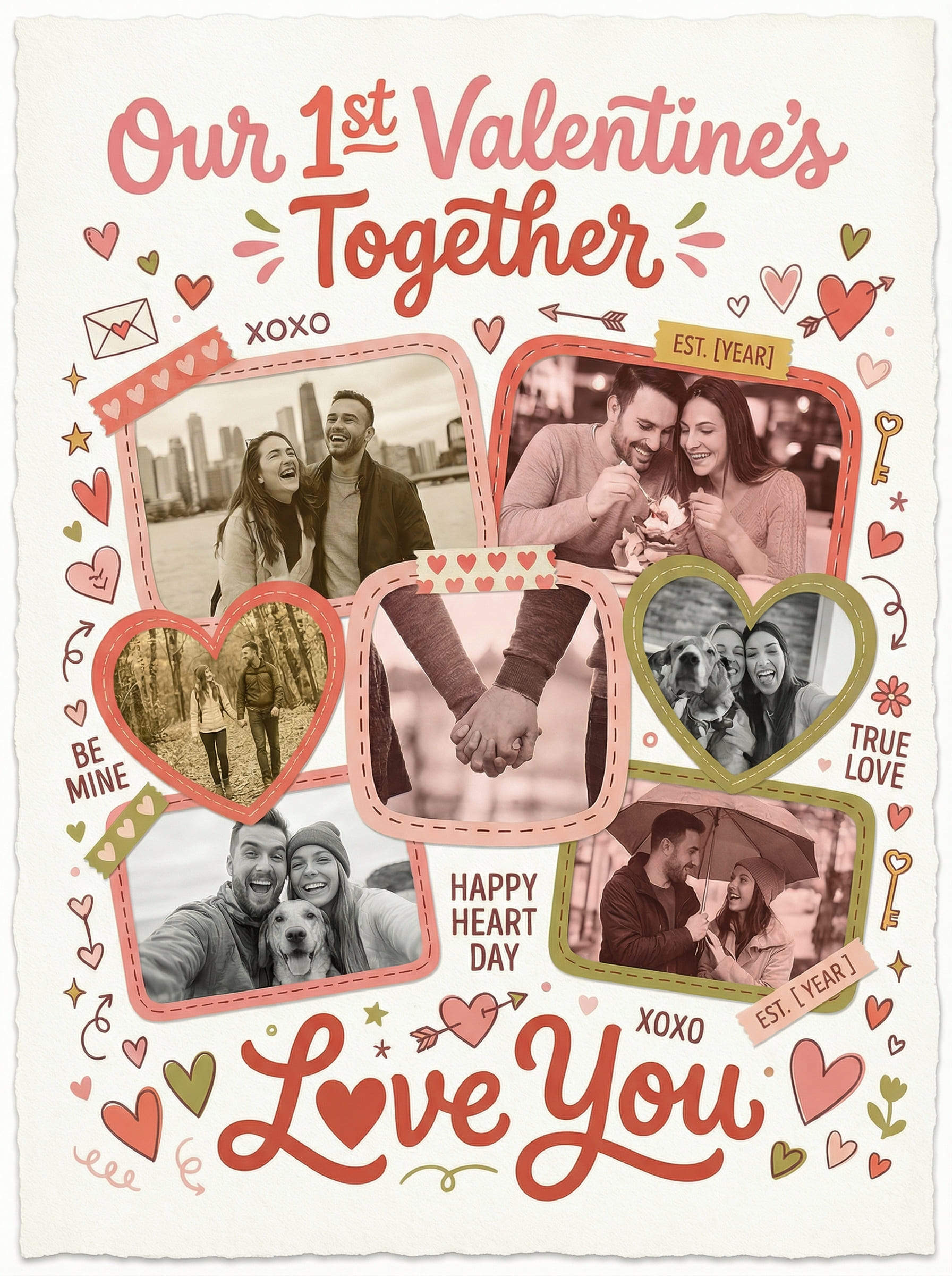 ai generated valentine’s day photo collage card design