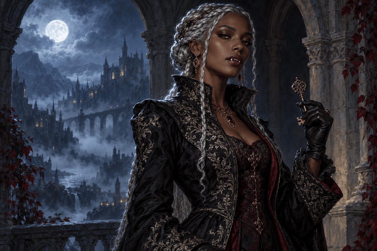 Gothic vampire noblewoman character art