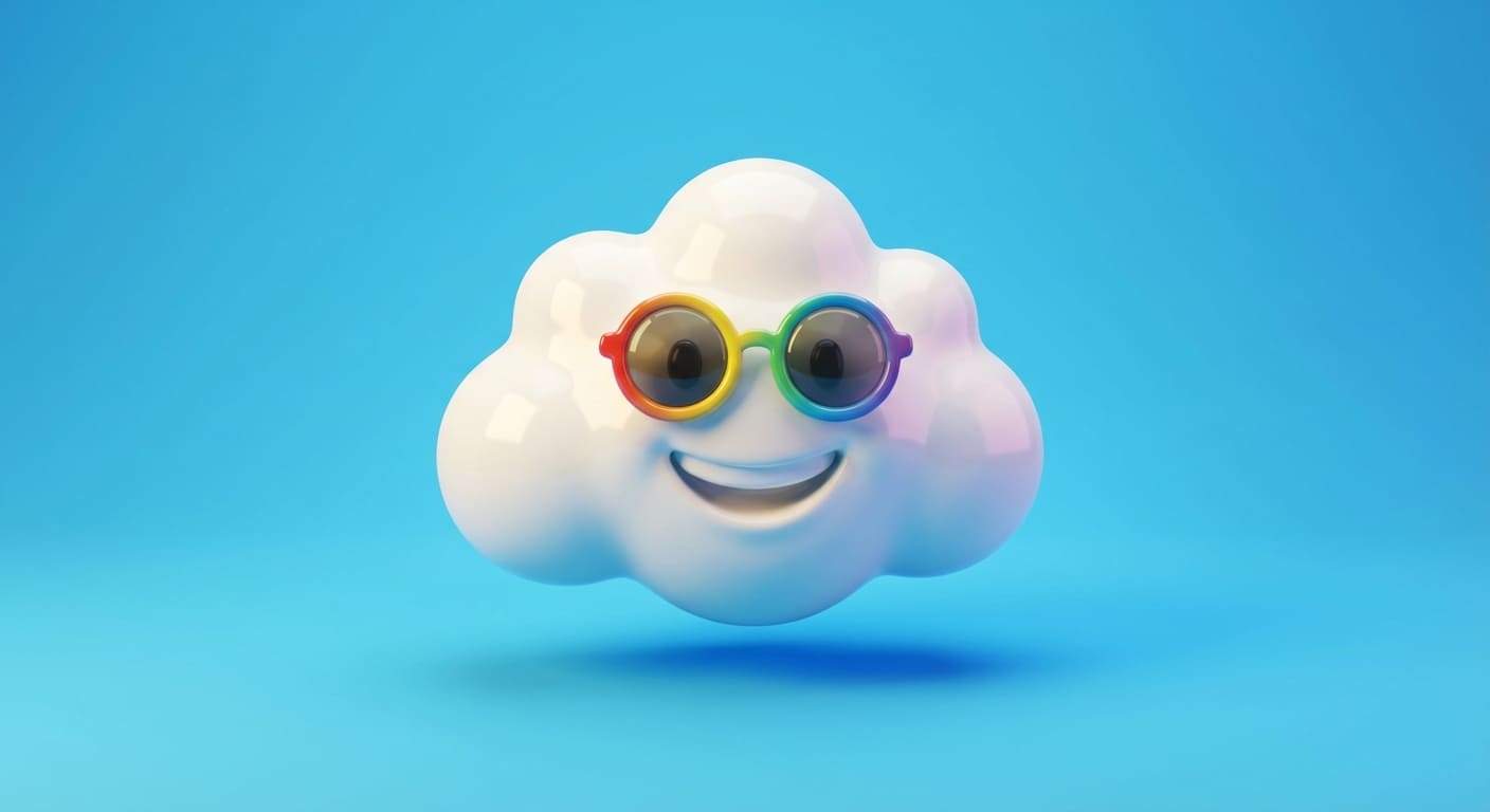 nano banana pro 3d rendered happy cloud character prompt