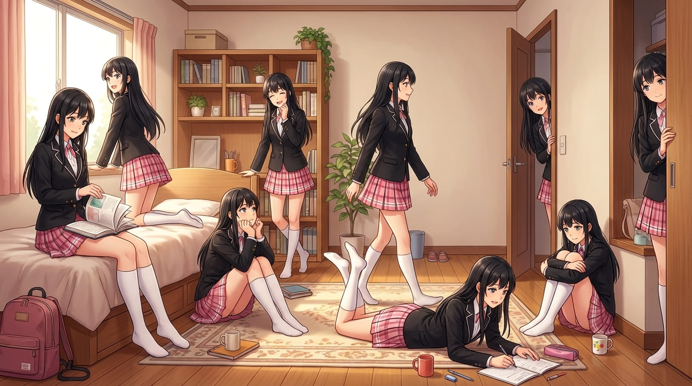 nano banana pro prompt for anime character in my room