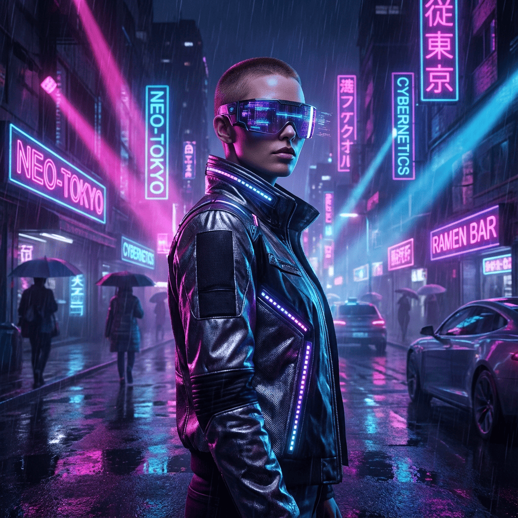 nano banana 2 prompts example of cyberpunk style
