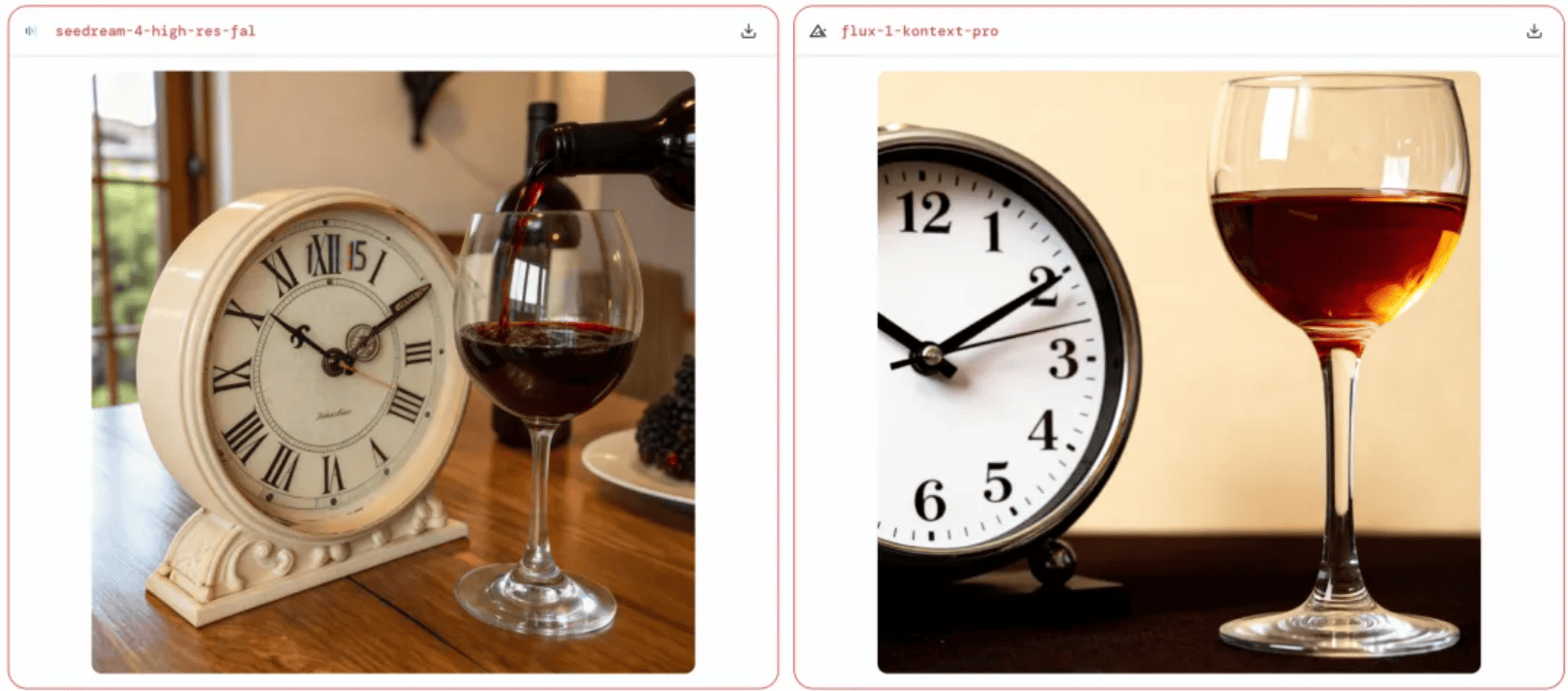 Nano Banana Pro vs seedream 4.0 vs nano banana 1.0 clock test example