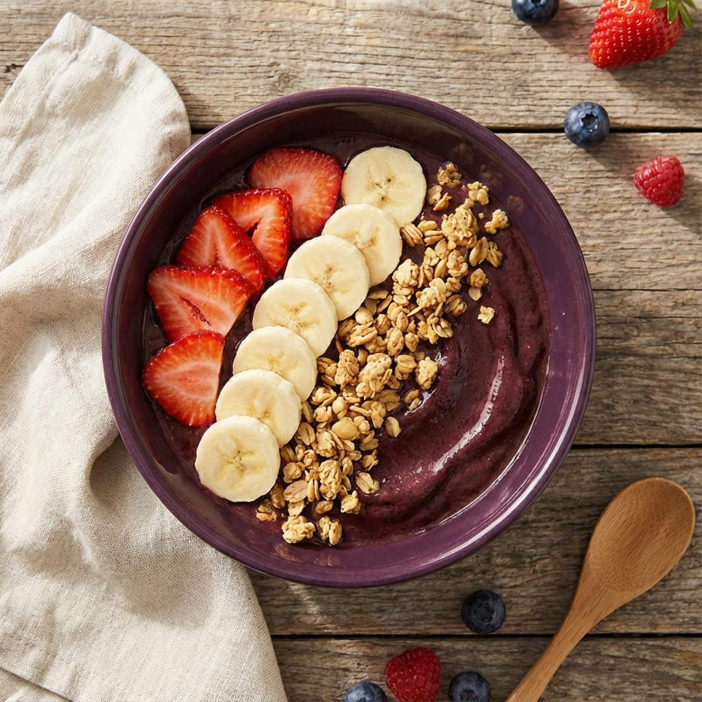 nbp prompt for fresh acai bowl food photography