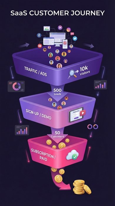 ai marketing funnel strategy visualization diagram