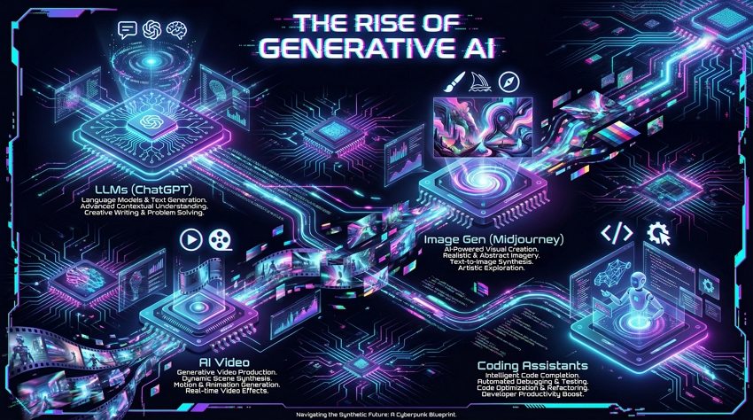 ai technology trends futuristic infographic design