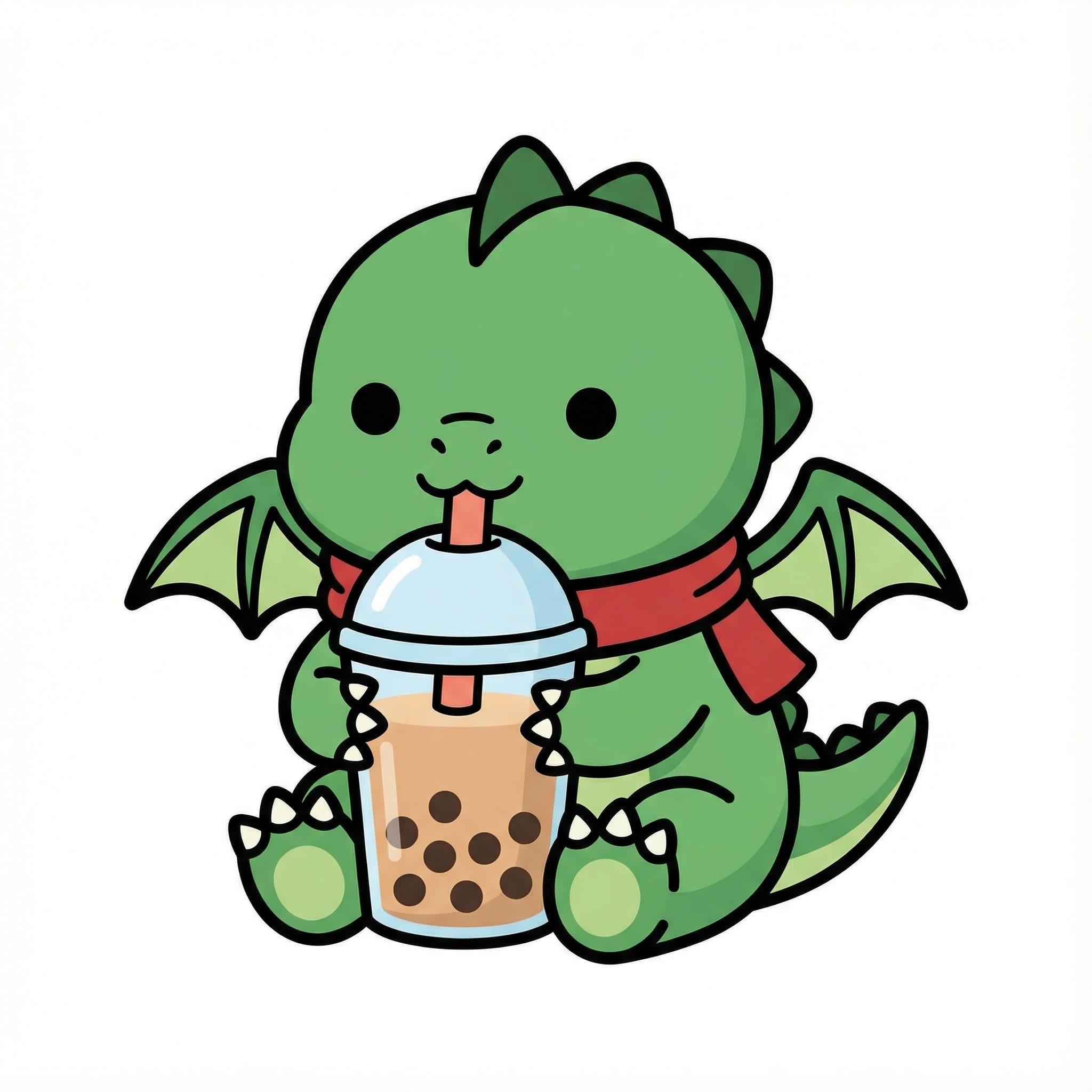 可爱的Q版龙贴纸艺术