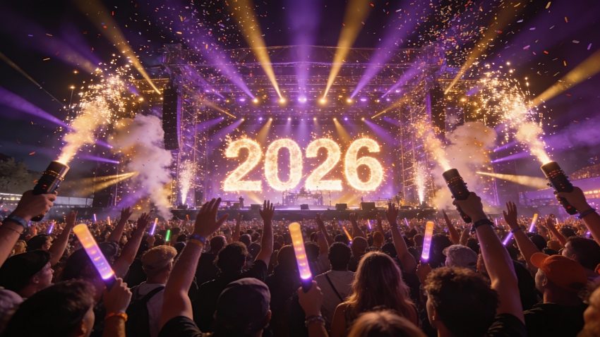 Concert crowd music festival of happy new year 2026