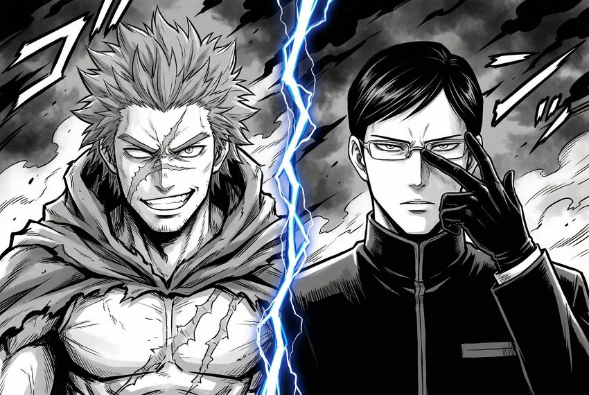 两个动漫对手激烈对视