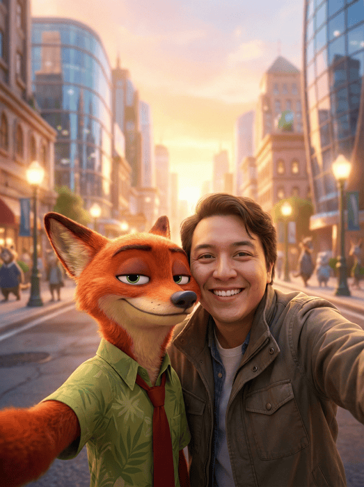 疯狂动物城自拍 角色 ai 照片 尼克·王尔德