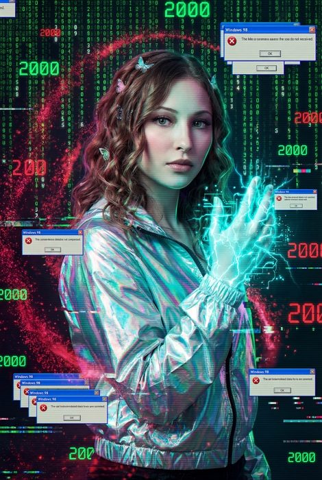 millennium digital vortex - y2k stranger things portal effect