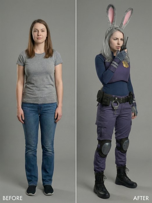 角色 ai 变身 朱迪·霍普斯 兔子 转换