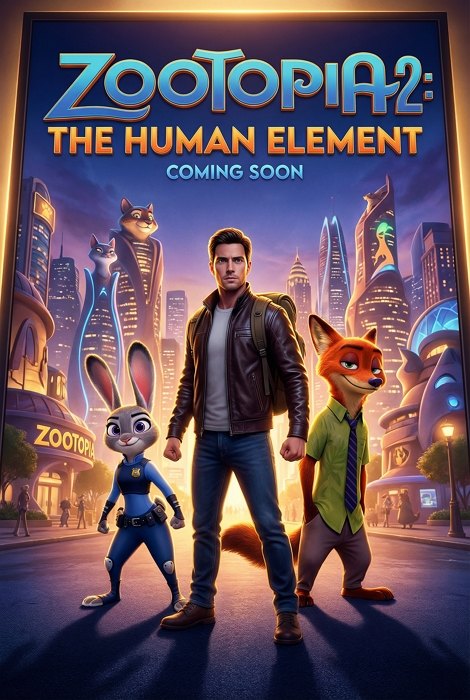 疯狂动物城 ai 照片 电影海报 同人艺术