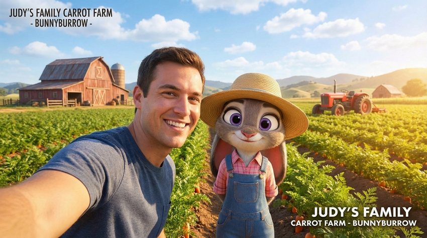 疯狂动物城自拍 ai 照片 胡萝卜农场 兔窝镇