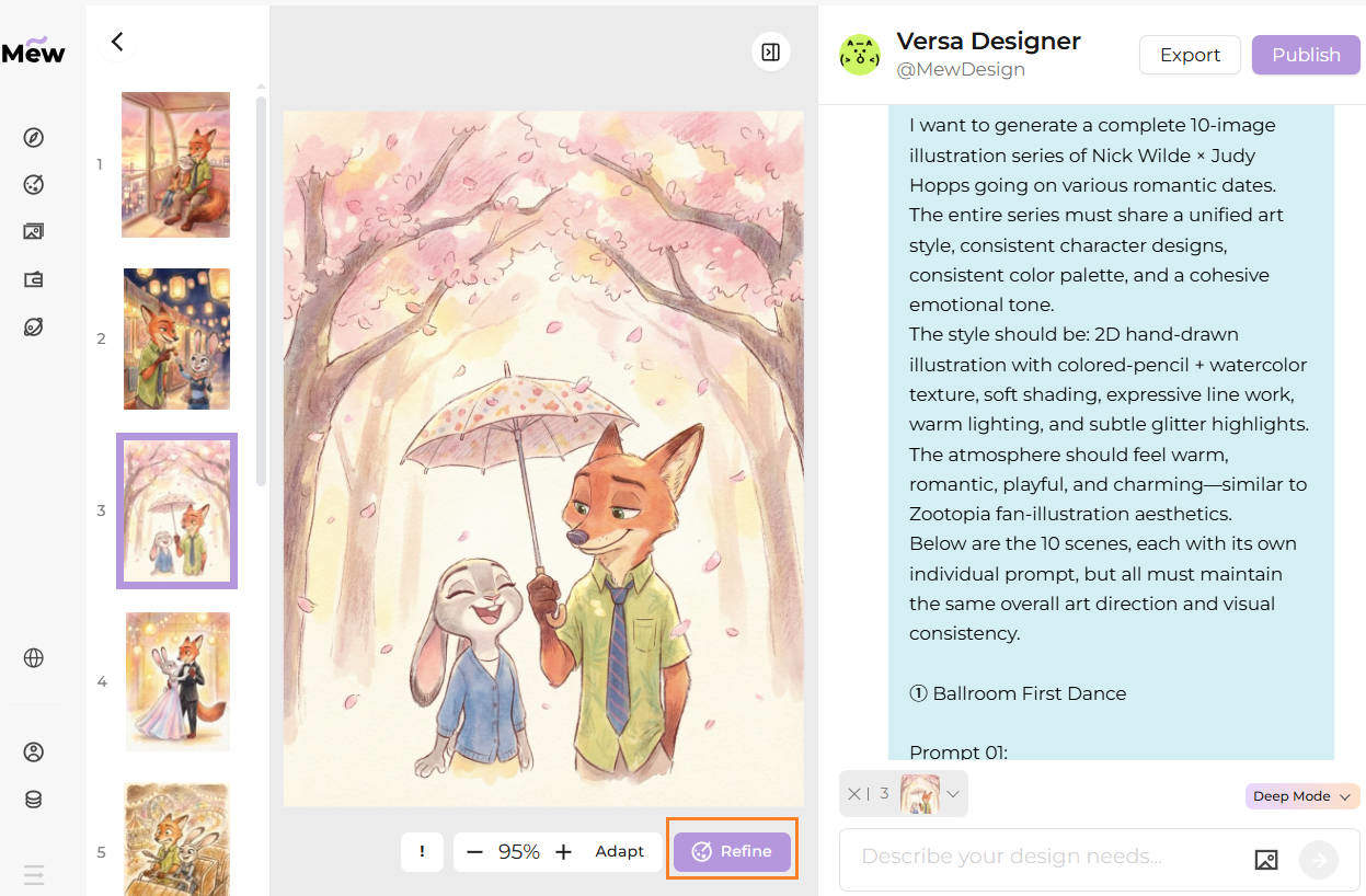 疯狂动物城浪漫约会插画系列 尼克和朱迪 2D 水彩 彩铅 暖光 柔和阴影