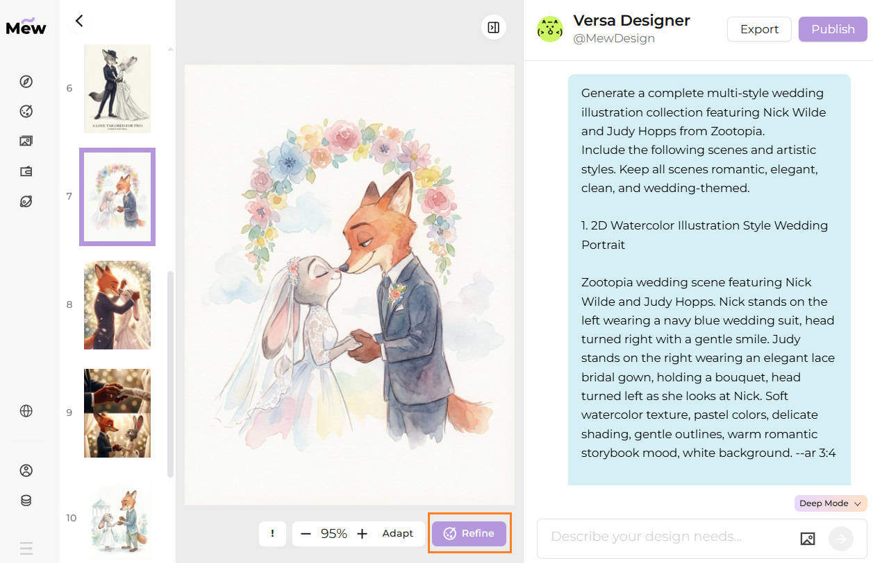 疯狂动物城婚礼插画集 尼克 朱迪 多种风格 动漫 水彩 油画 3d 浪漫