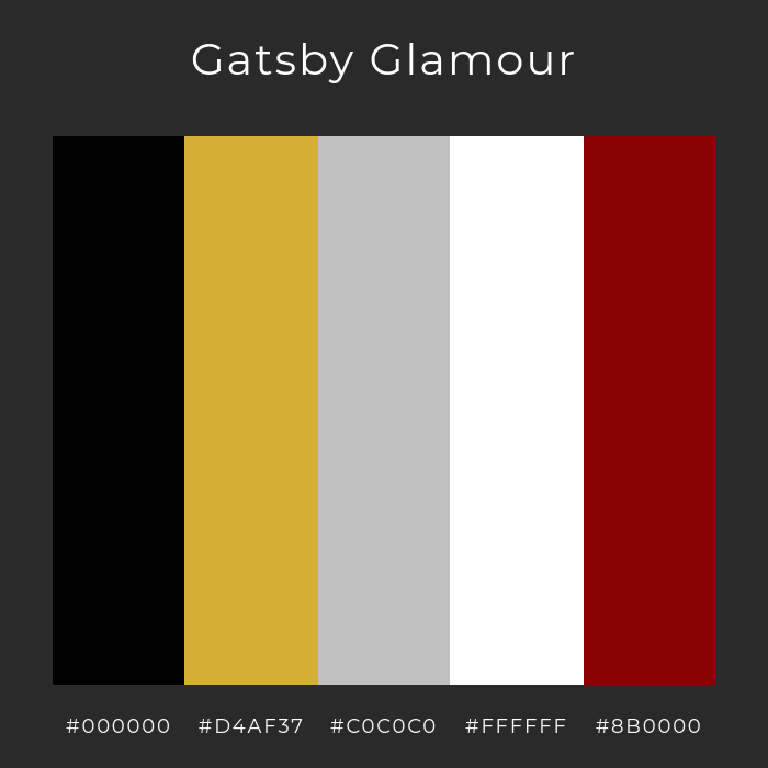art deco color palette gatsby glamou