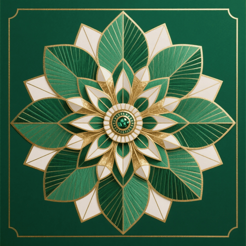 stylized geometric floral Art Deco motif