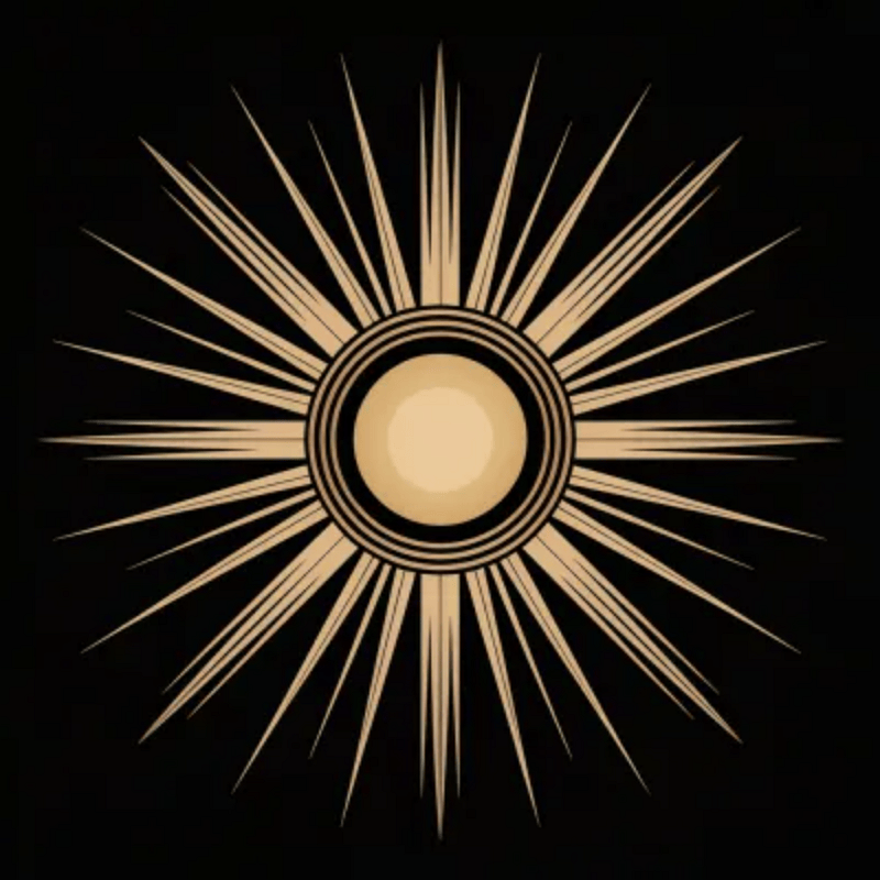 art deco sunburst geometric motif