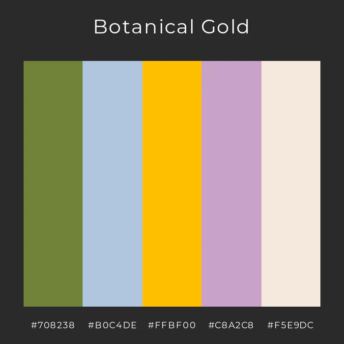 botanical gold color palette