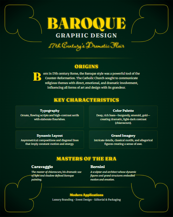 baroque graphic design style infographic