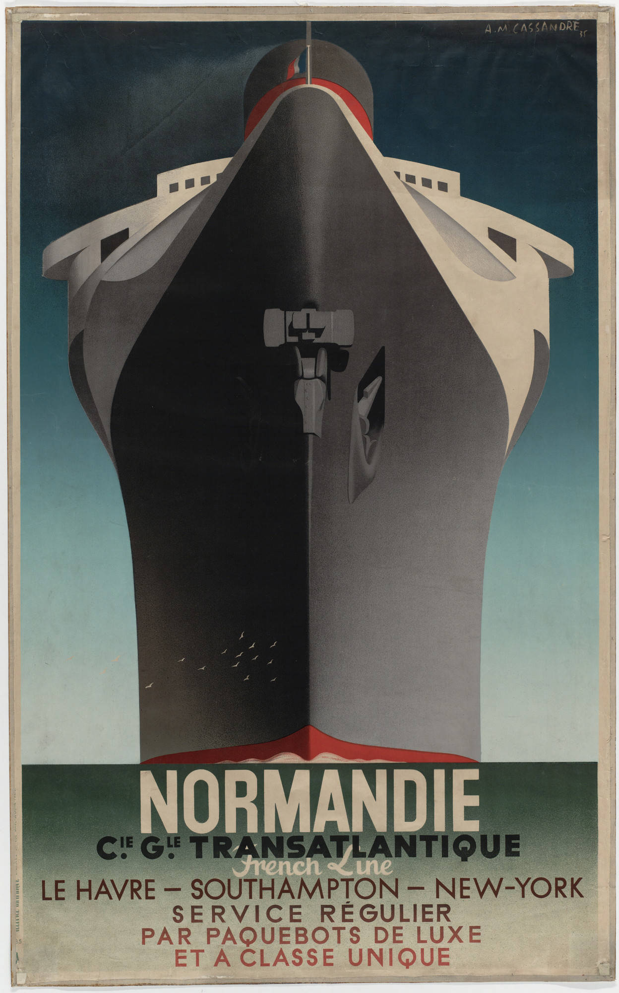 a.m. cassandre art deco poster normandie