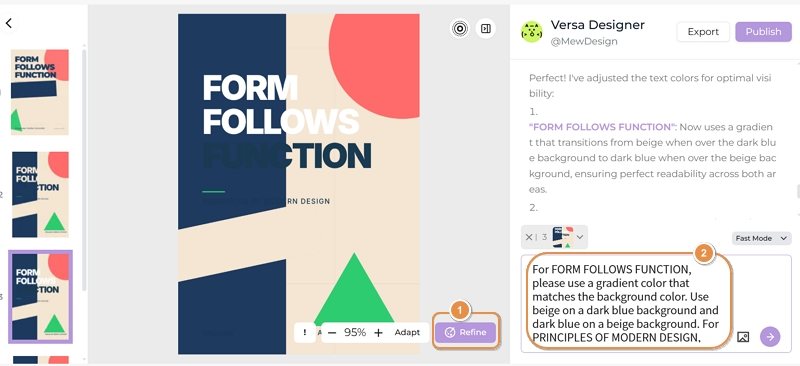 edit the ai generated swiss design with prompt