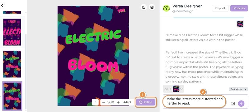 bearbeite das ki generierte psychedelische grafikdesign mit prompt