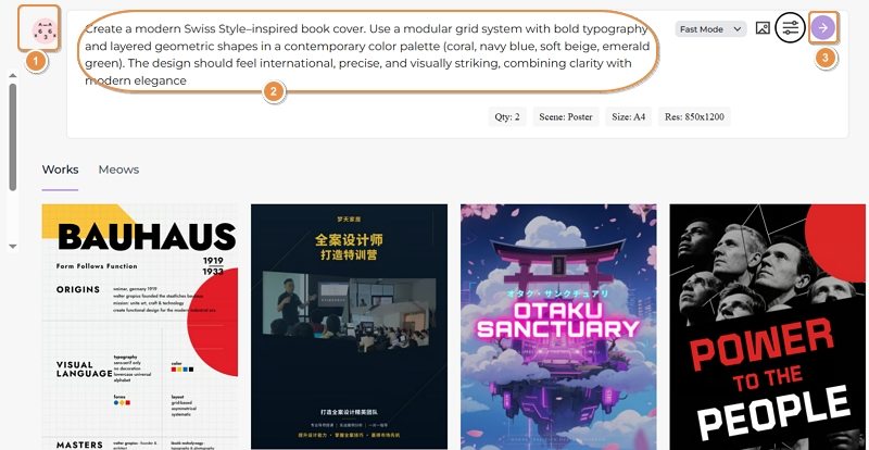 enter your ai swiss style design prompt
