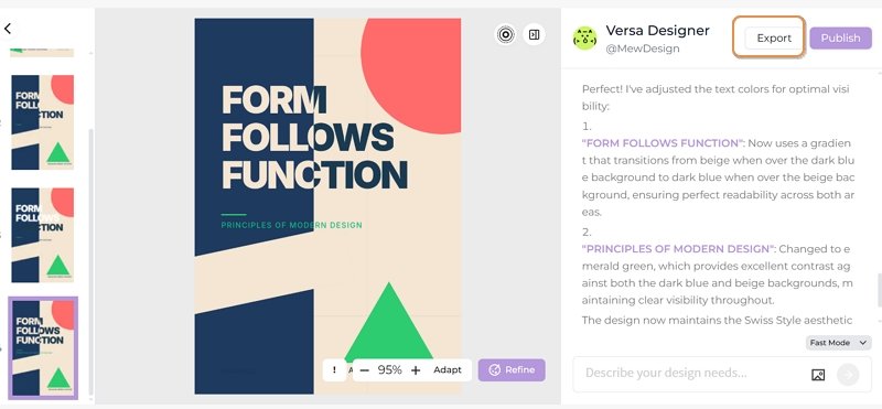 export your ai generated swiss style graphic design