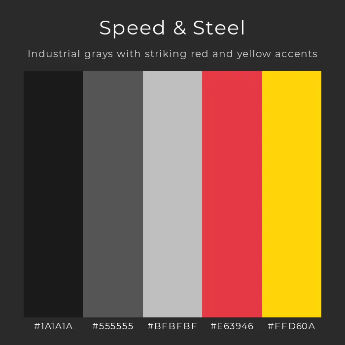 speed & steel color palette