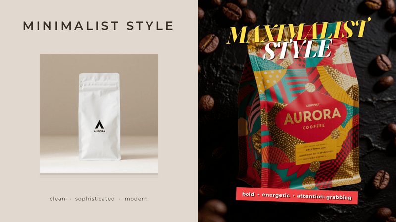  graphic design style comparison coffee brand infographic