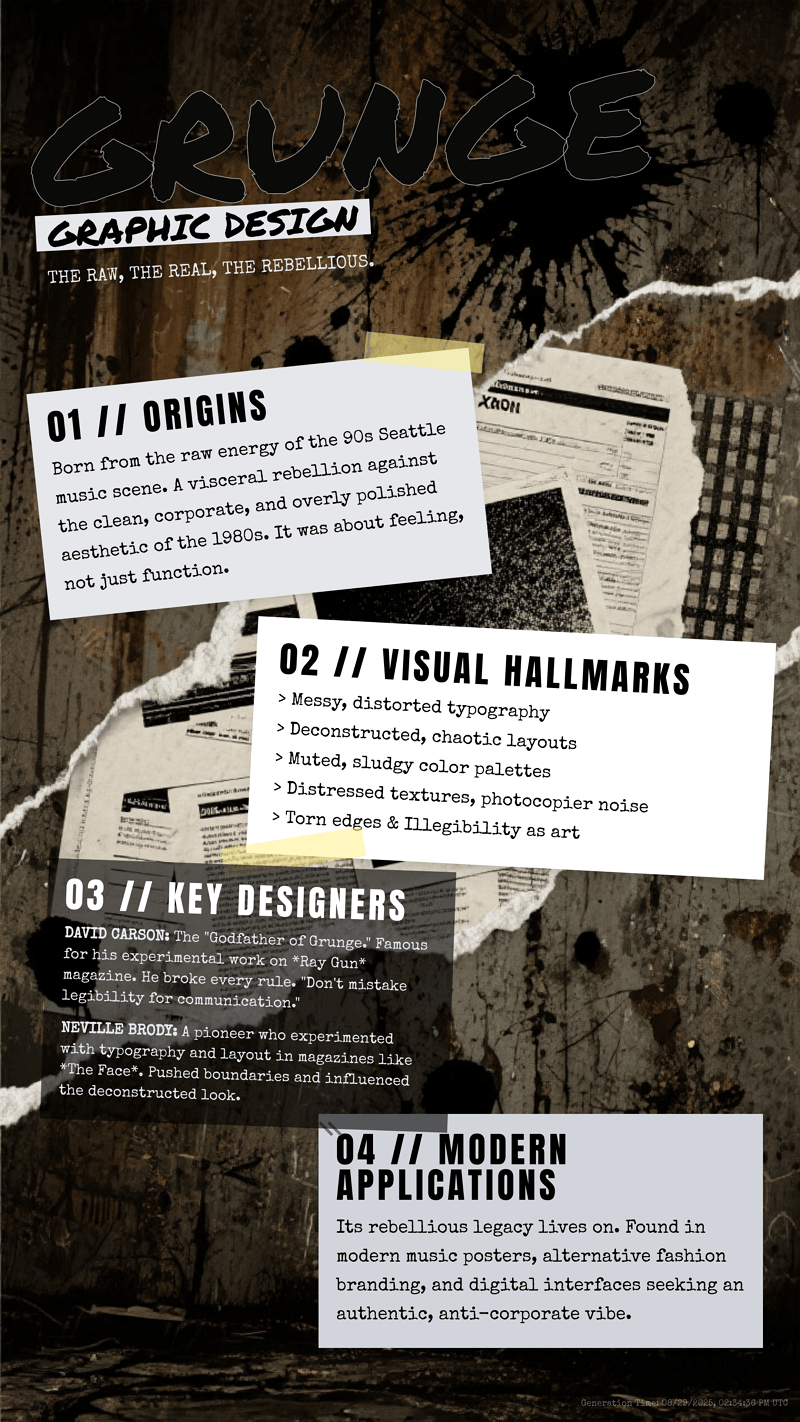 grunge graphic design style infograhic