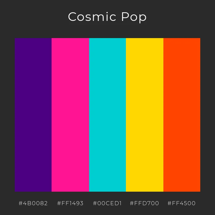 kosmischer pop maximalistische farbpalette