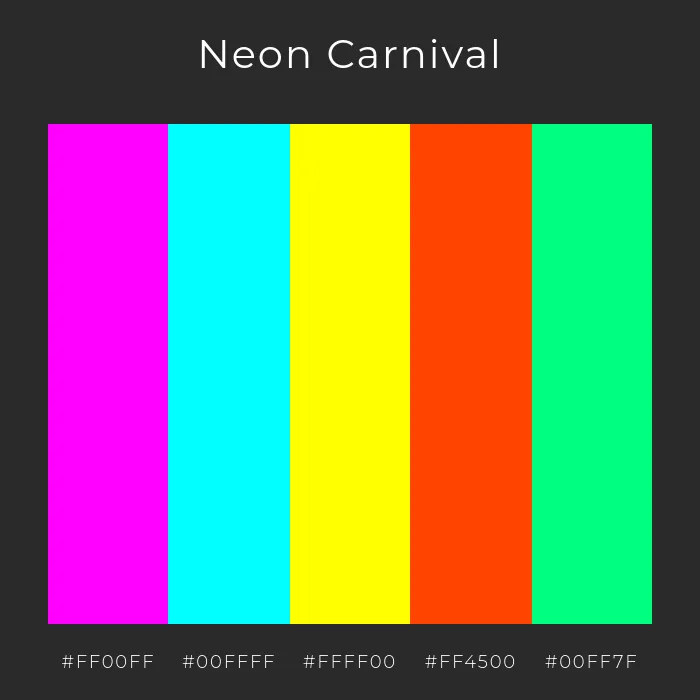 neon-karneval maximalistische farbpalette