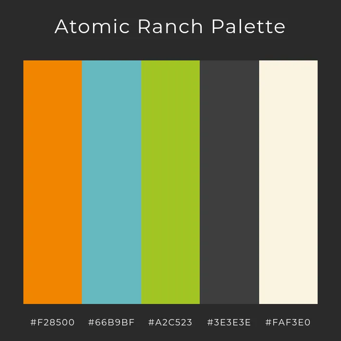 atomic ranch mid century modern farben