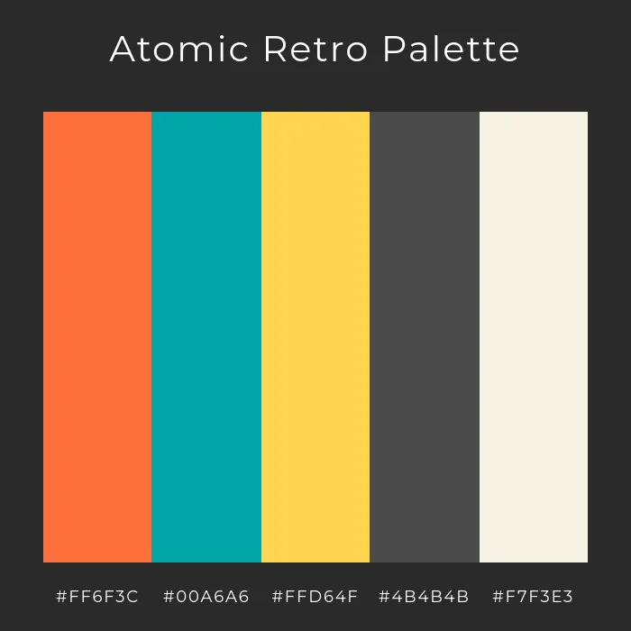 mid century modern atomic retro farben