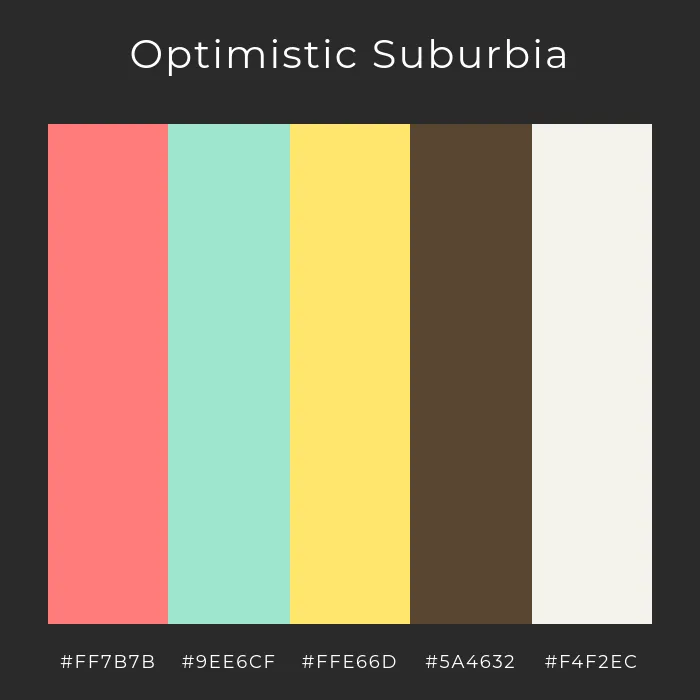 mid century suburban retro farbpalette