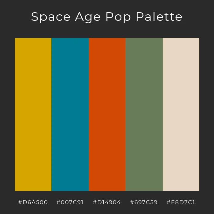space age pop retro farbpalette