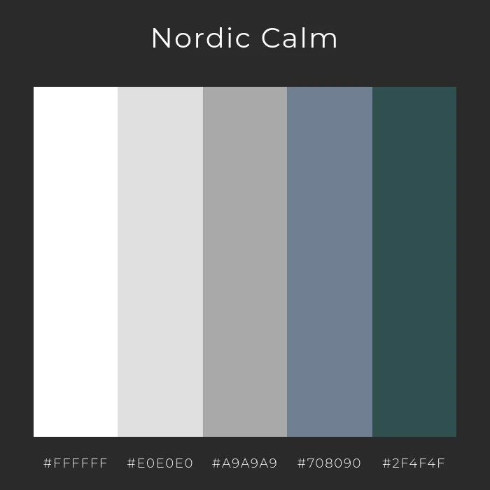 minimalistische sanfte nordische farbpalette