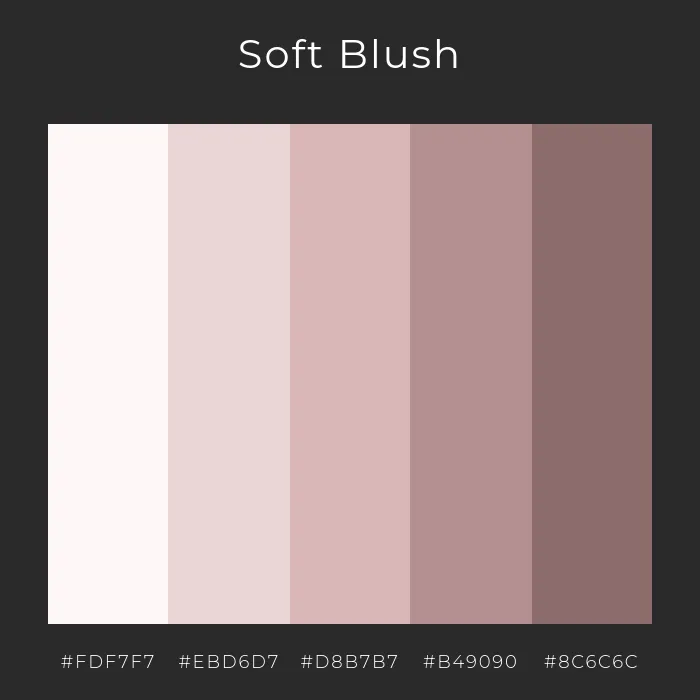 sanfte blush-minimale farbpalette