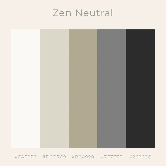 minimalistische neutrale zen-farbpalette