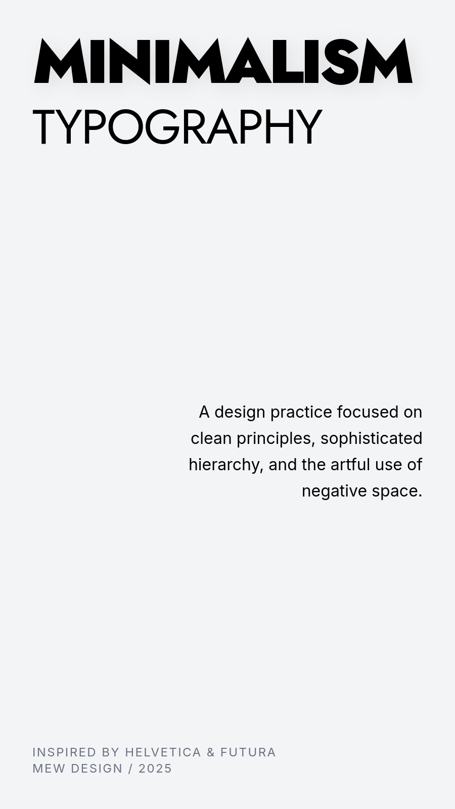 minimalistischer stil mit sauberer serifenloser typografie