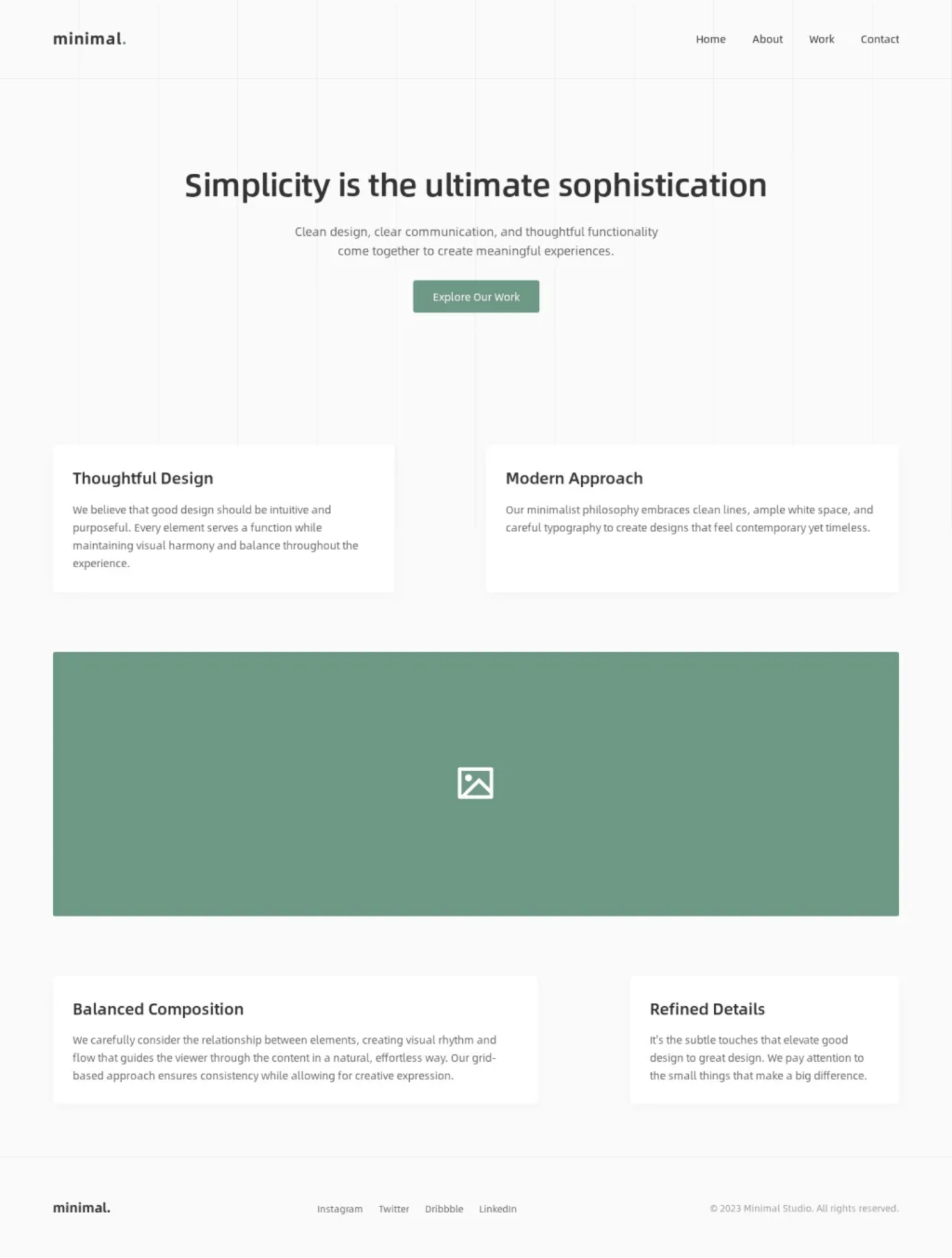 minimalistisches layout mit negativraum