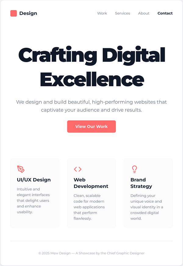 modernes minimalistisches webdesign-ui-beispiel