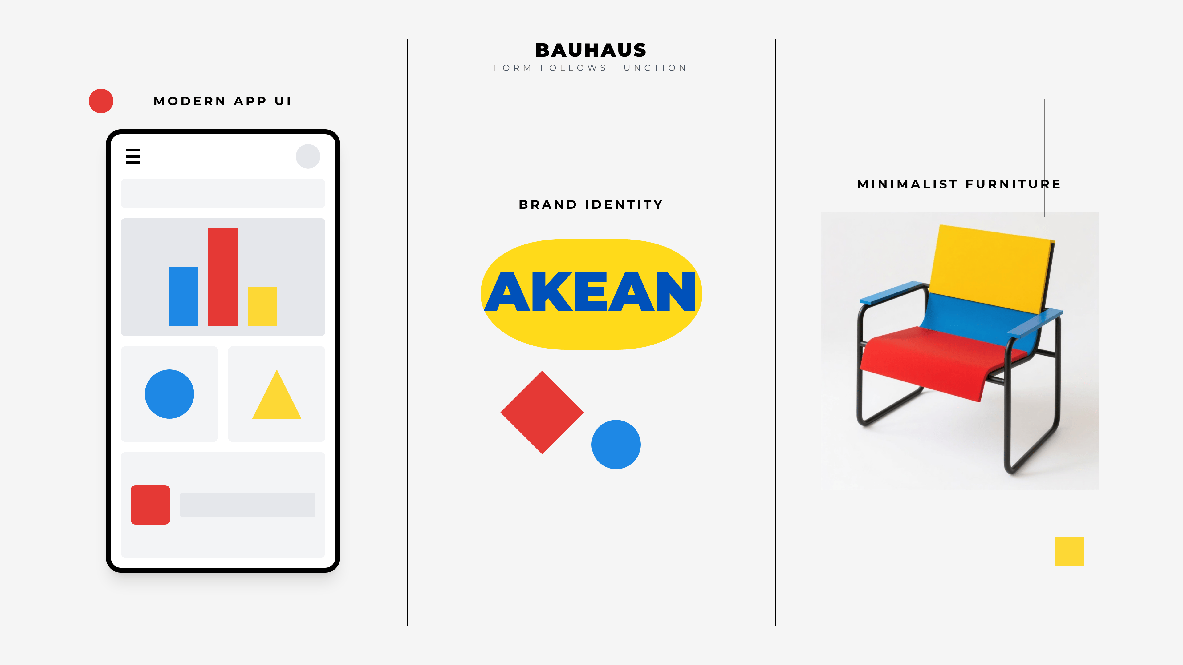 modern bauhaus app ui logo and furniture design