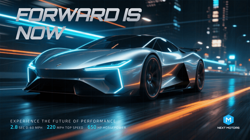 modern futurism car advertisment