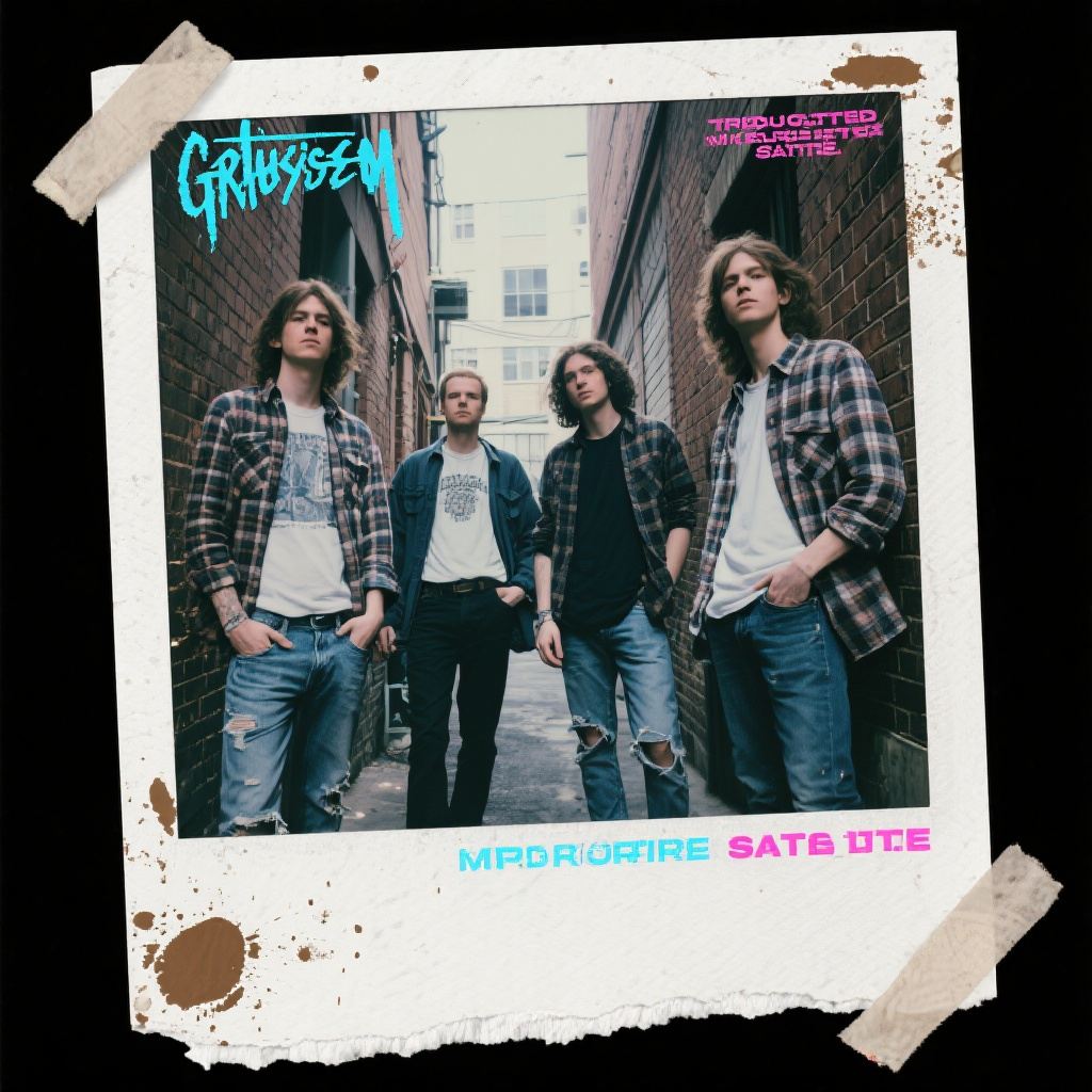 modern grunge album cover design