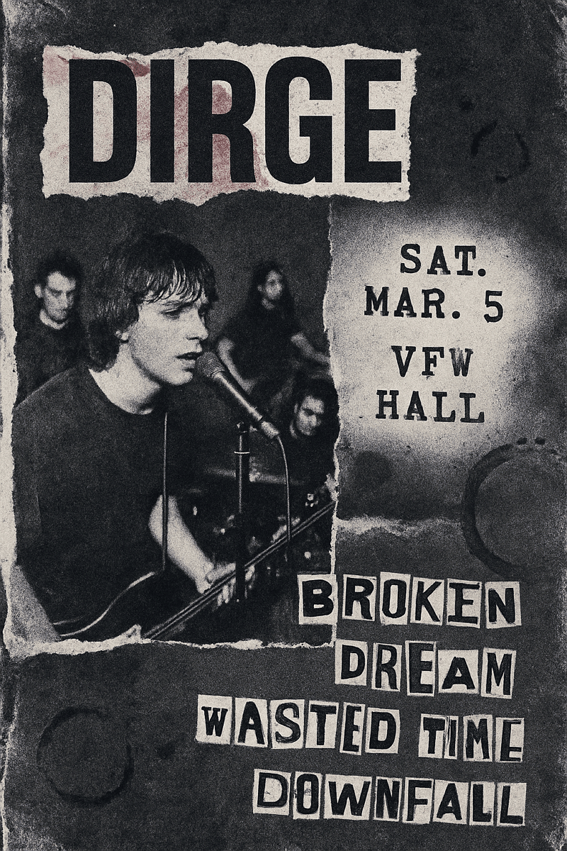 modern grunge music flyer design