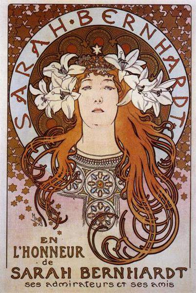 mucha art nouveau poster design for sarah bernhardt